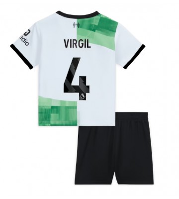 Liverpool Virgil van Dijk #4 Replika Babytøj Udebanesæt Børn 2023-24 Kortærmet (+ Korte bukser)